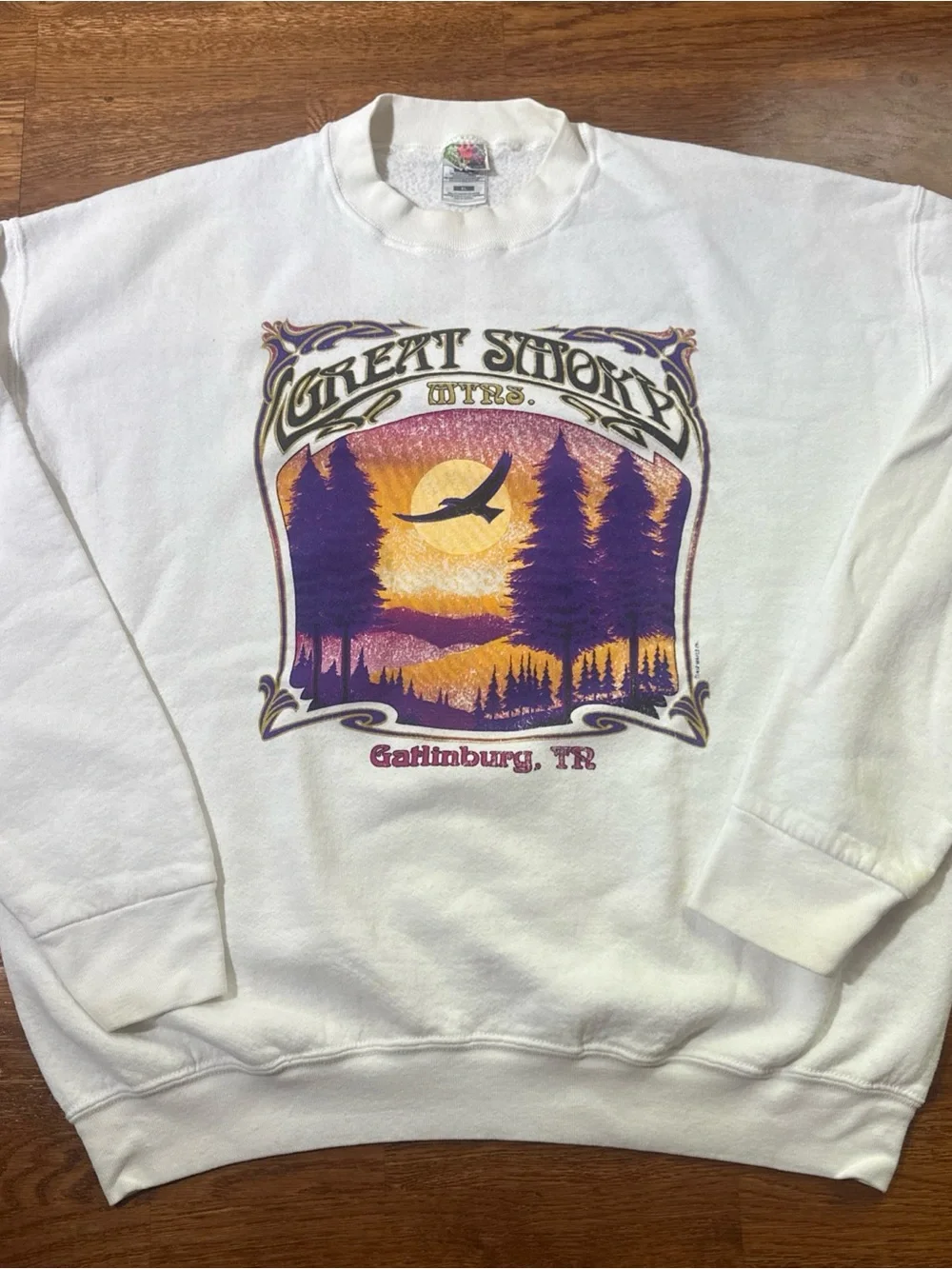 Vintage Great Smoky Mountains Sweatshirt Mens Gatlinburg Tennessee 90s Size XL